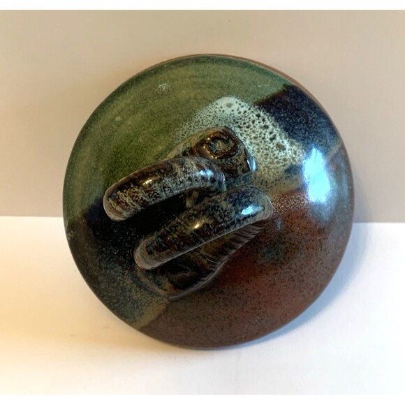 Mudworks USA Pottery Ceramic Jar Cannister Garlic Storage Curly Circle Lid Vents - Picture 8 of 11